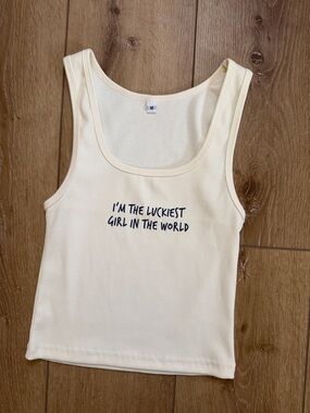 Raw & Rebellious Cream Ribbed Tank Top NEW